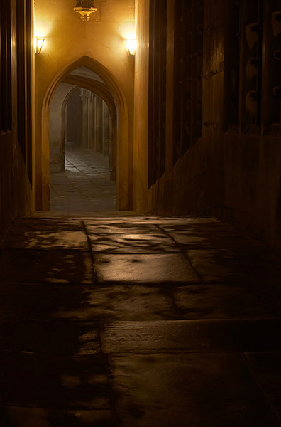 Fog Through Bridge of Sighs - St John's College, Cambridge University in England
